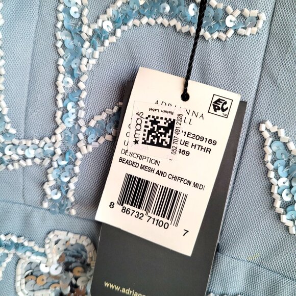 Adrianna Papell Light Blue Embroidered Midi Dress - Picture 5 of 10